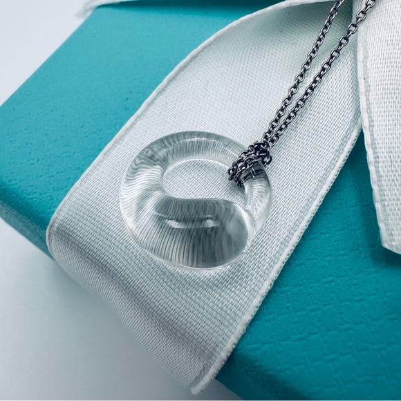 RARE Tiffany & Co. 950 Platinum Rock Crystal Eternal Circle Necklace w Packaging - Picture 5 of 9